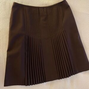 Worthington Brown Knee-Length A-Line Pleated Skirt